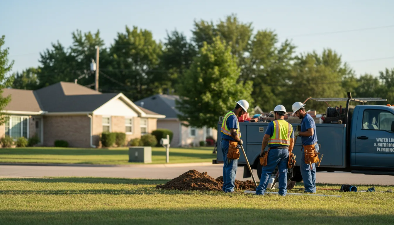 Residential water line and bathroom plumbing service in Fort Supply, OK